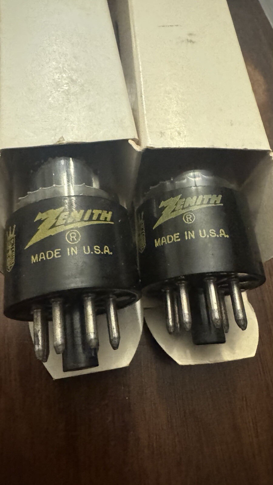 PAIR NOS GE For Zenith 6EA7 BLACk Plates Side Getter Audio TUBES