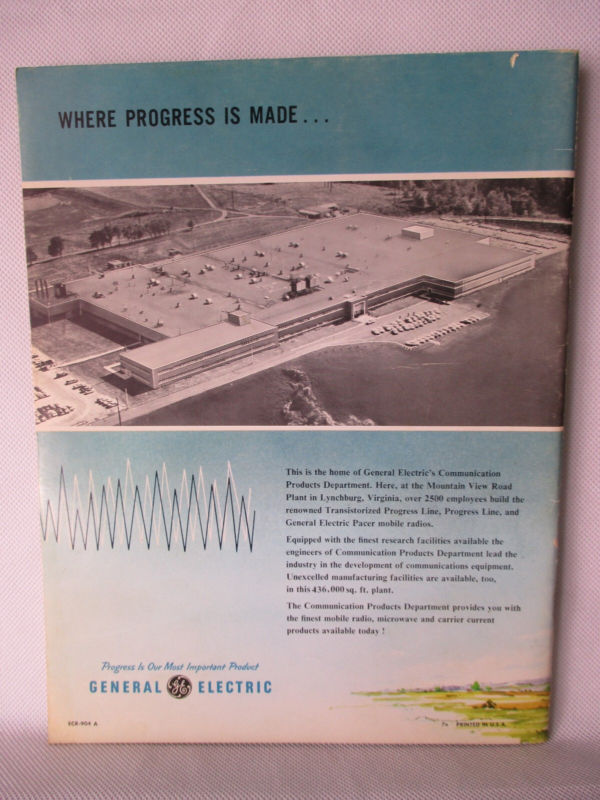 GE General Electric Two-Way Mobile Radio Pamphlet Catalog 1960’s ECR 904 VINTAGE