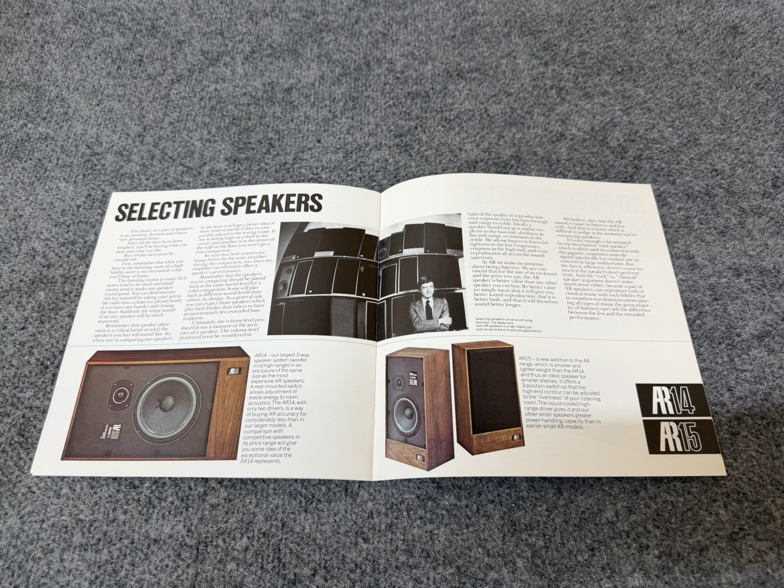 ⭐️Original 1977 Acoustic Research Speaker Dealer Brochure Lineup AR10 Thru AR18