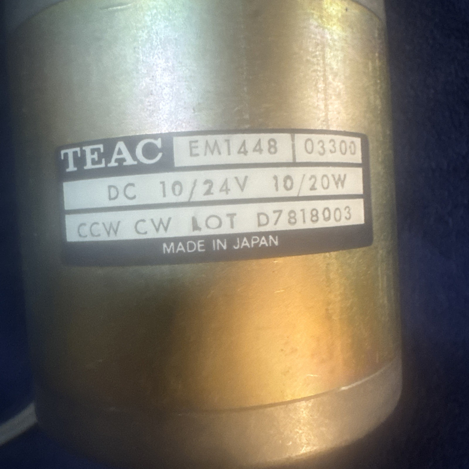 TEAC X-700R Reel To Reel Parts: Motor EM1448 And Spindle