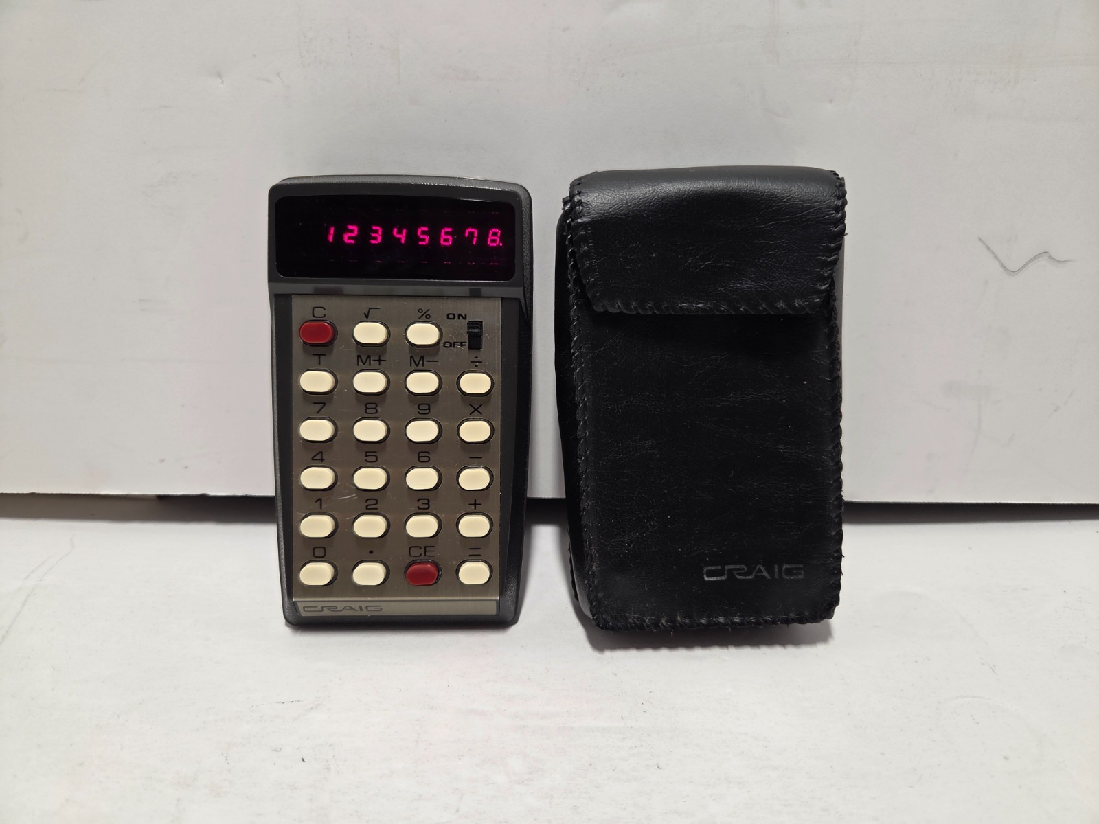 Vintage Craig 4518 Calculator w/ Leather Case Japan