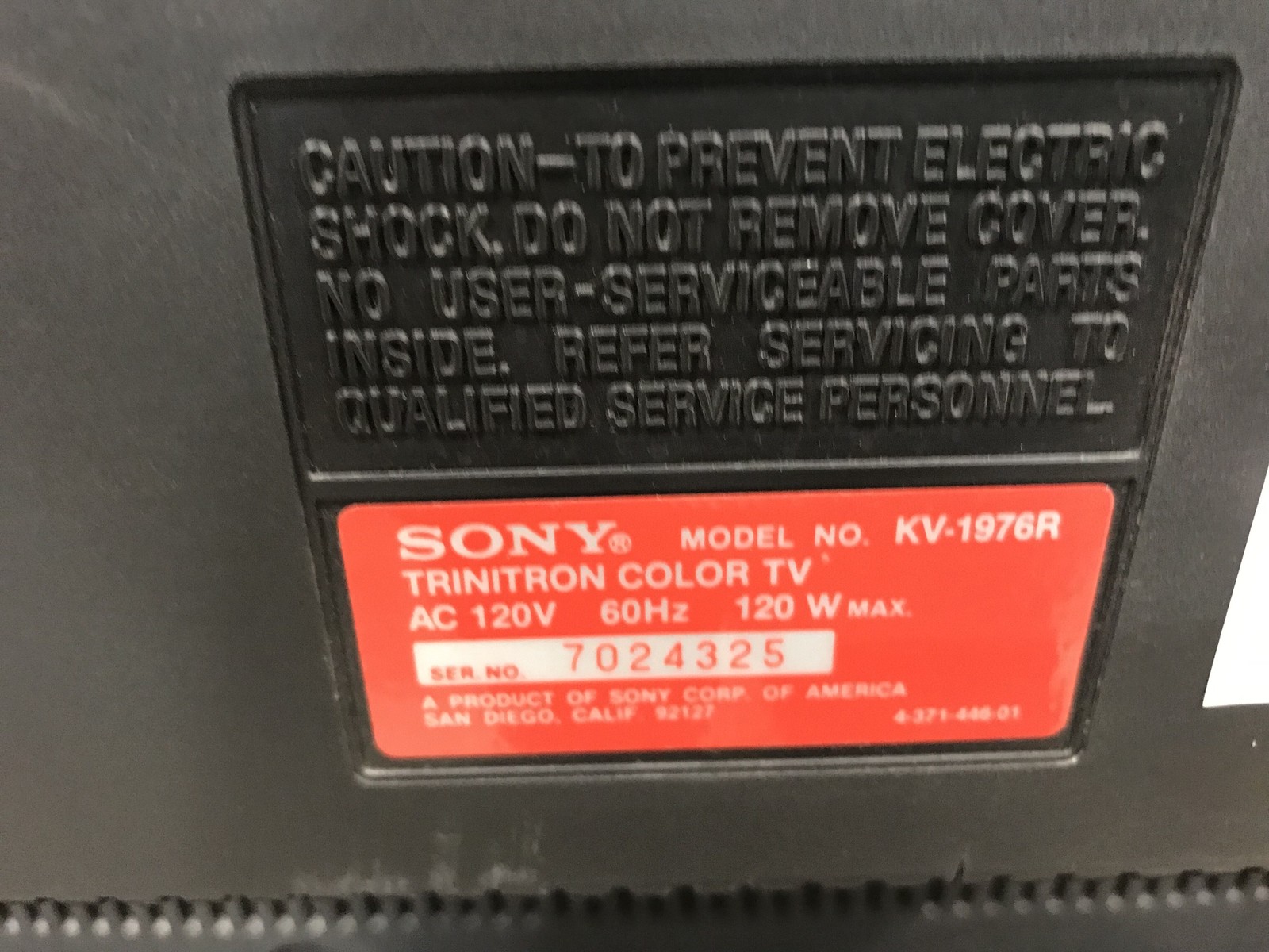 Sony KV-1976R Trinitron Vintage Television CRTV for Retro Gaming – No Remote