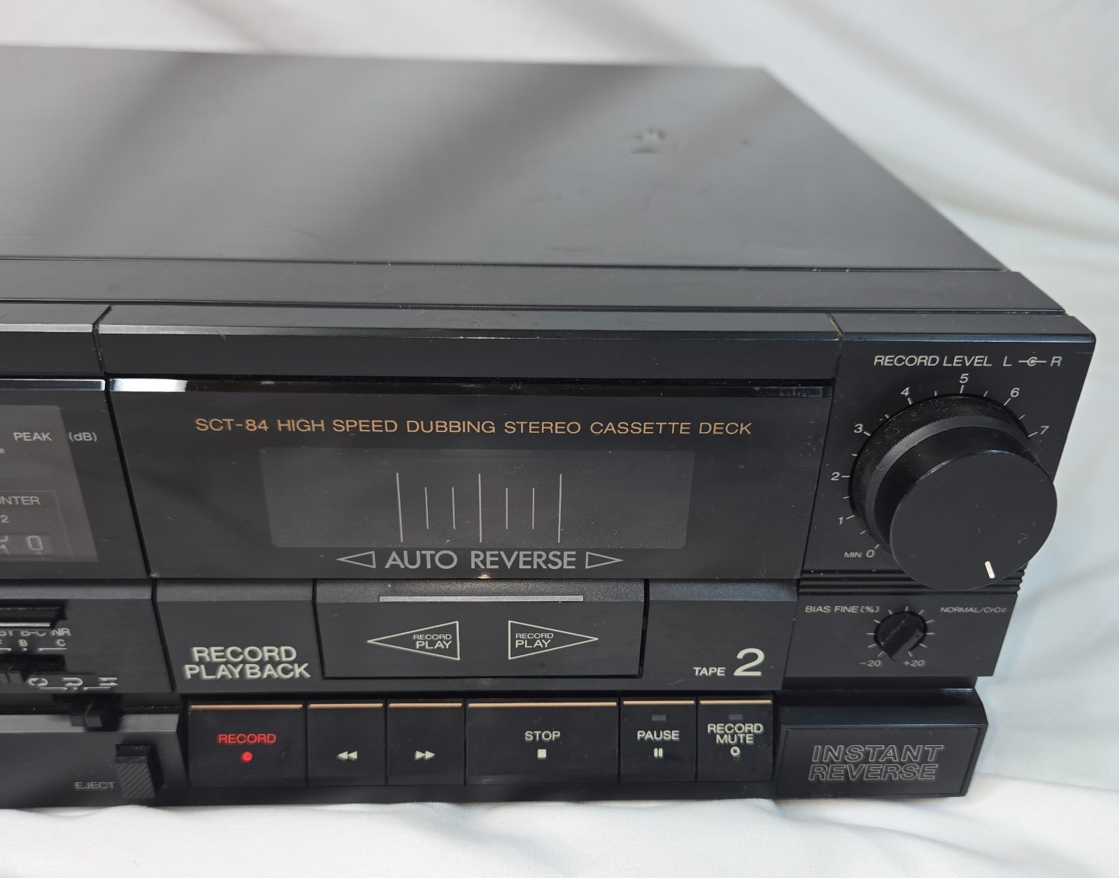 Optimus SCT -84 High Speed Dubbing AM/FM Cassette Deck Needs Rubber Bands Works