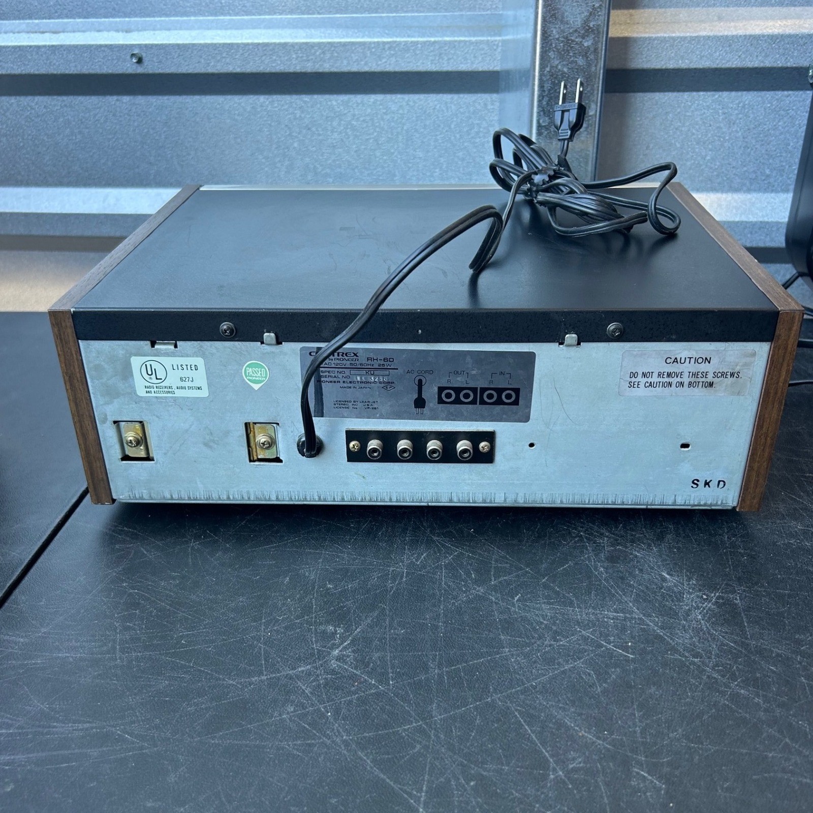 Centrex by Pioneer 8 Track RH-60 Stereo Player Recorder Vintage Wood Silver