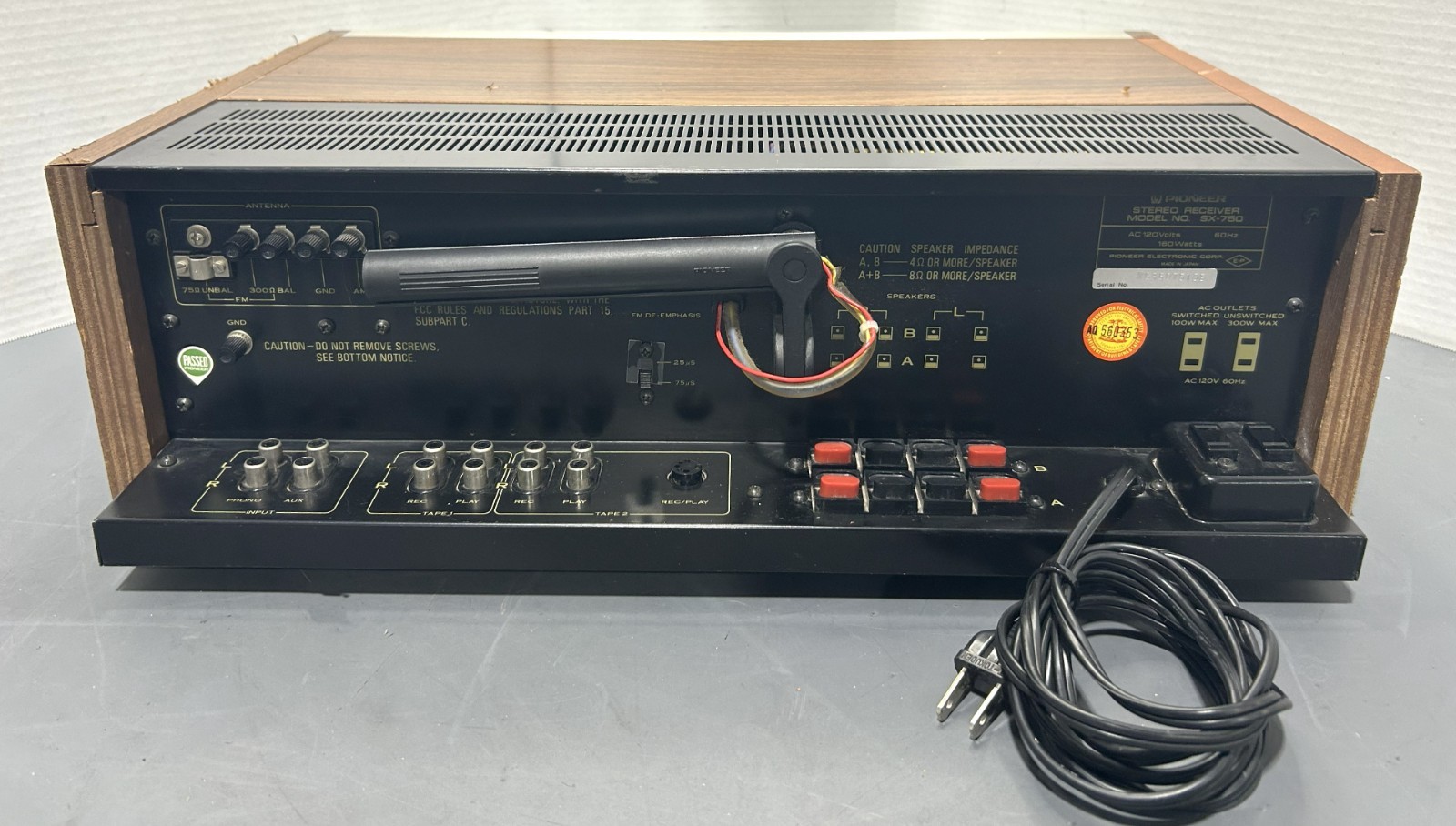 Vintage 70s Pioneer SX-750 Silver Face 50W 2 Channel Stereo Receiver Tested
