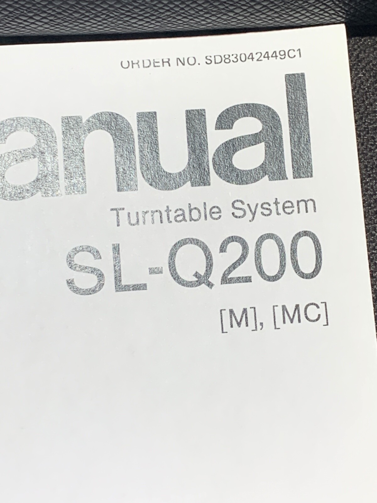 Technics SL-Q200 M MC Service Manual Turntable System Photocopy