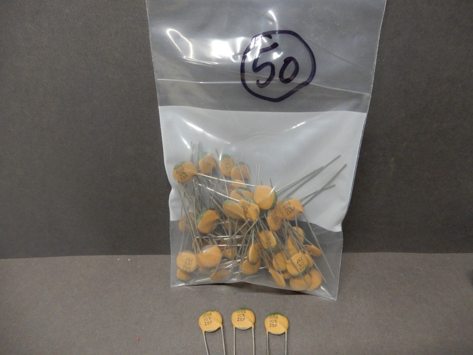 RMC .002uf Ceramic Disc Capacitors 0.49″ Dia. Qty 50 NOS Unknown Voltage X5F