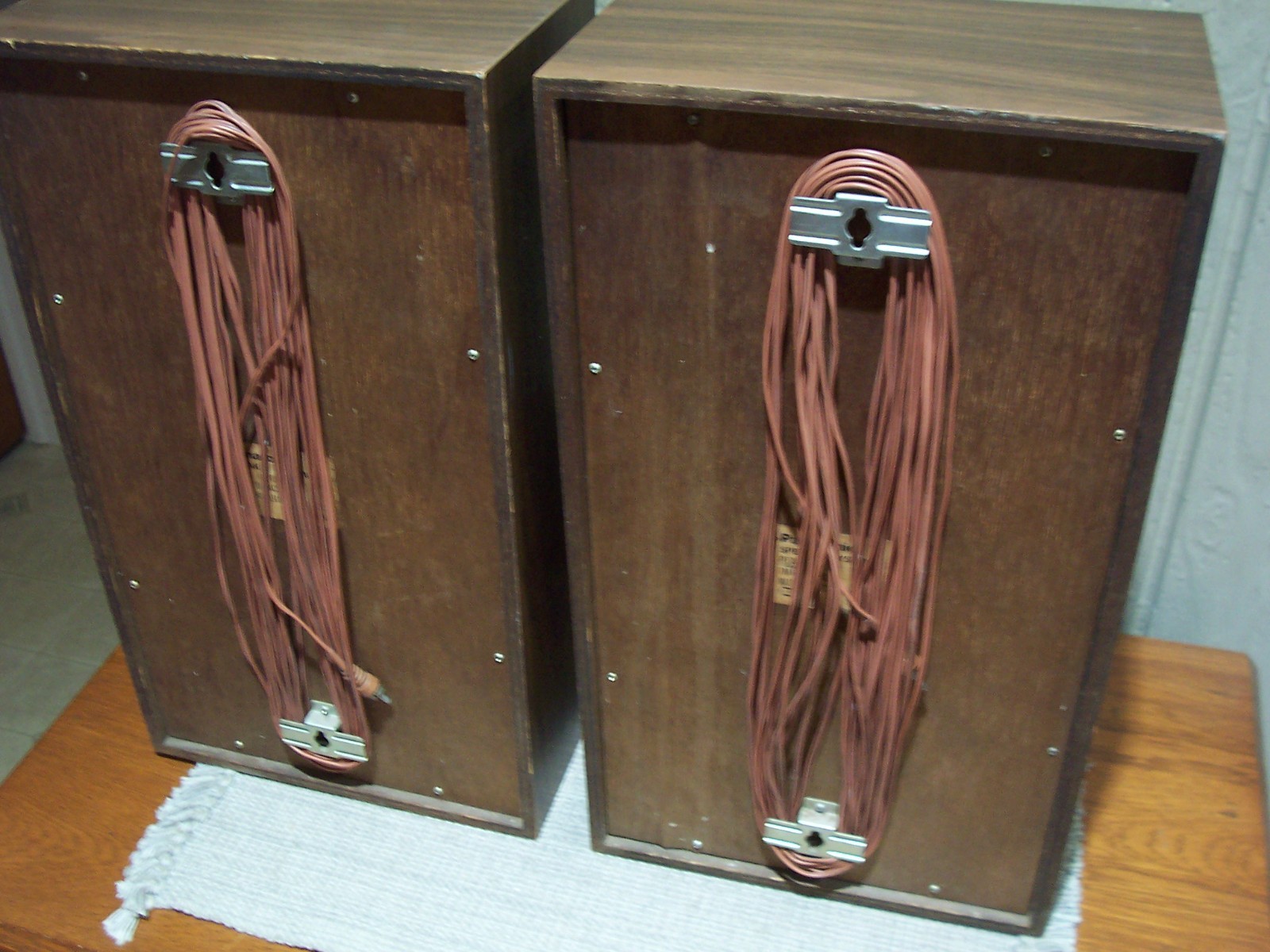 VTG PANASONIC 7750 Bookshelf 2 SPEAKERS SYSTEM 17.5″x10″x5.75″ Wood Grain WORK