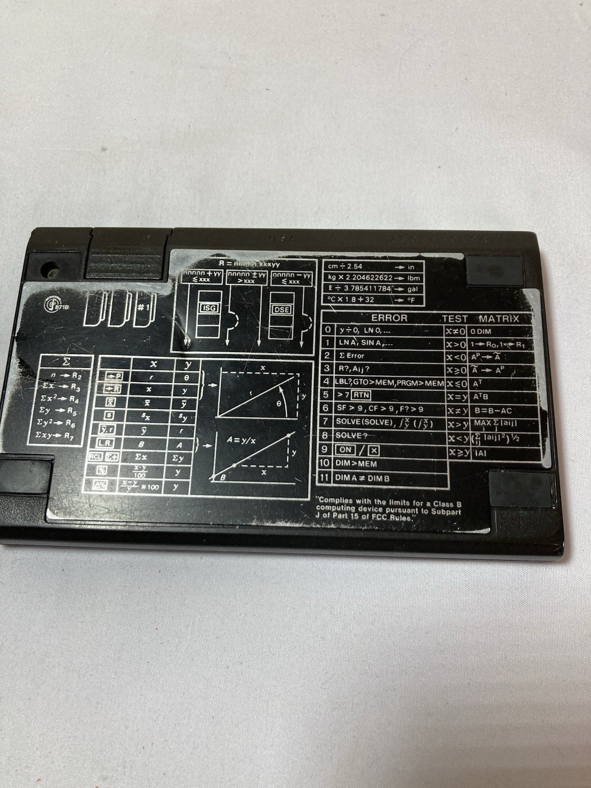 Vintage HP-15C Black Silver Portable Programmable Scientific Calculator