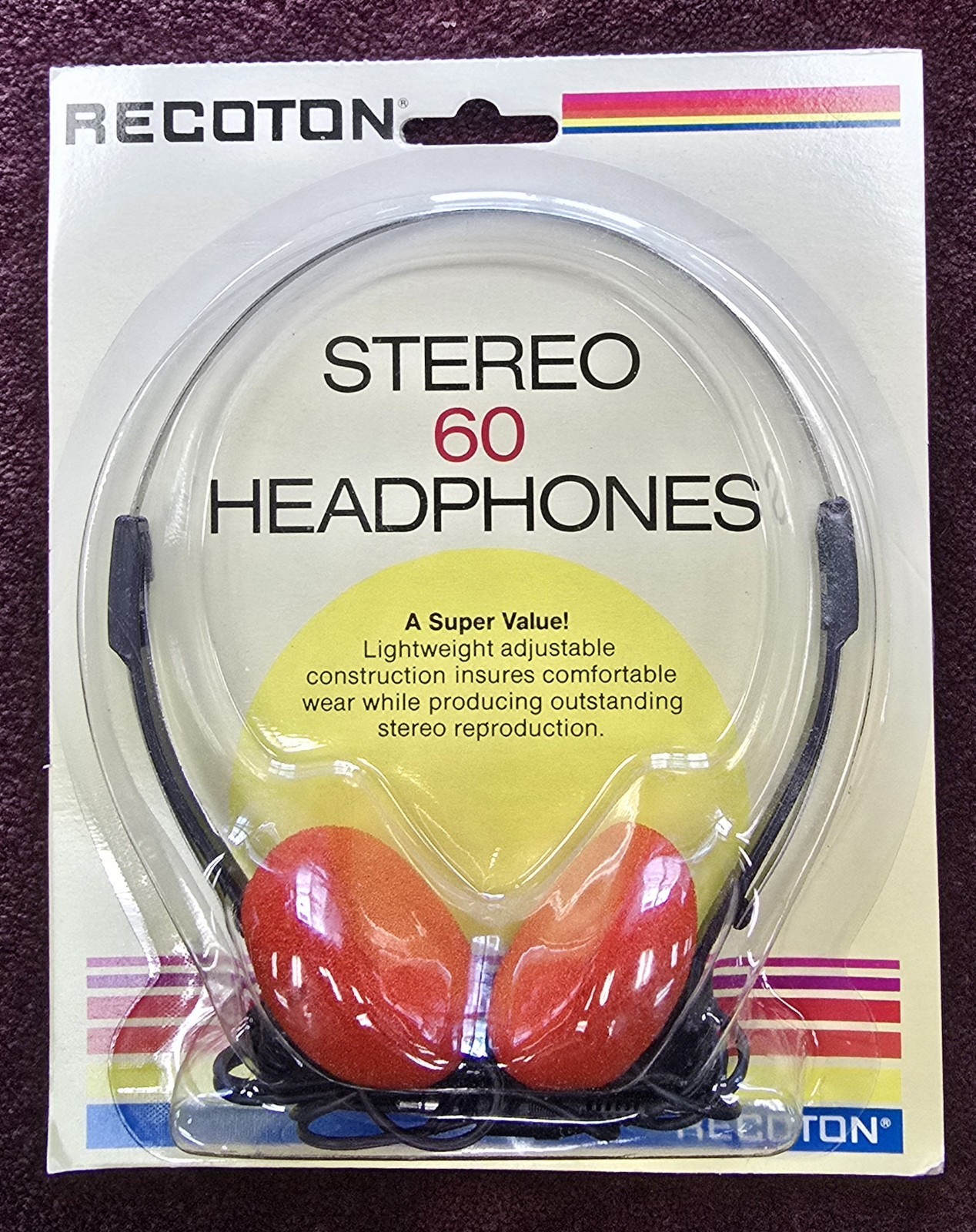 Recoton ST60 Lot of 12 Stereo Headphones with 4ft Cord and 3.5mm Plug
