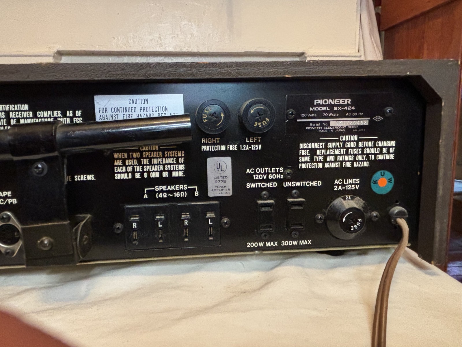Pioneer SX-424 Stereo Receiver Tested Works