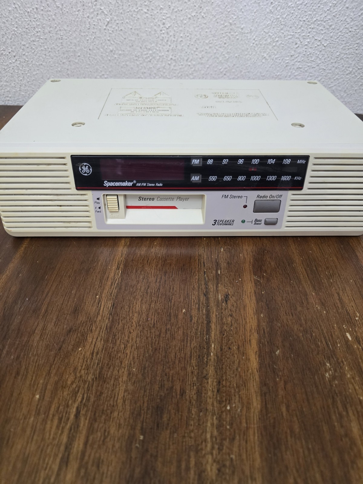 Vintage GE Space maker Cassette AM/FM Clock Radio 7-4275A All Tested & Working