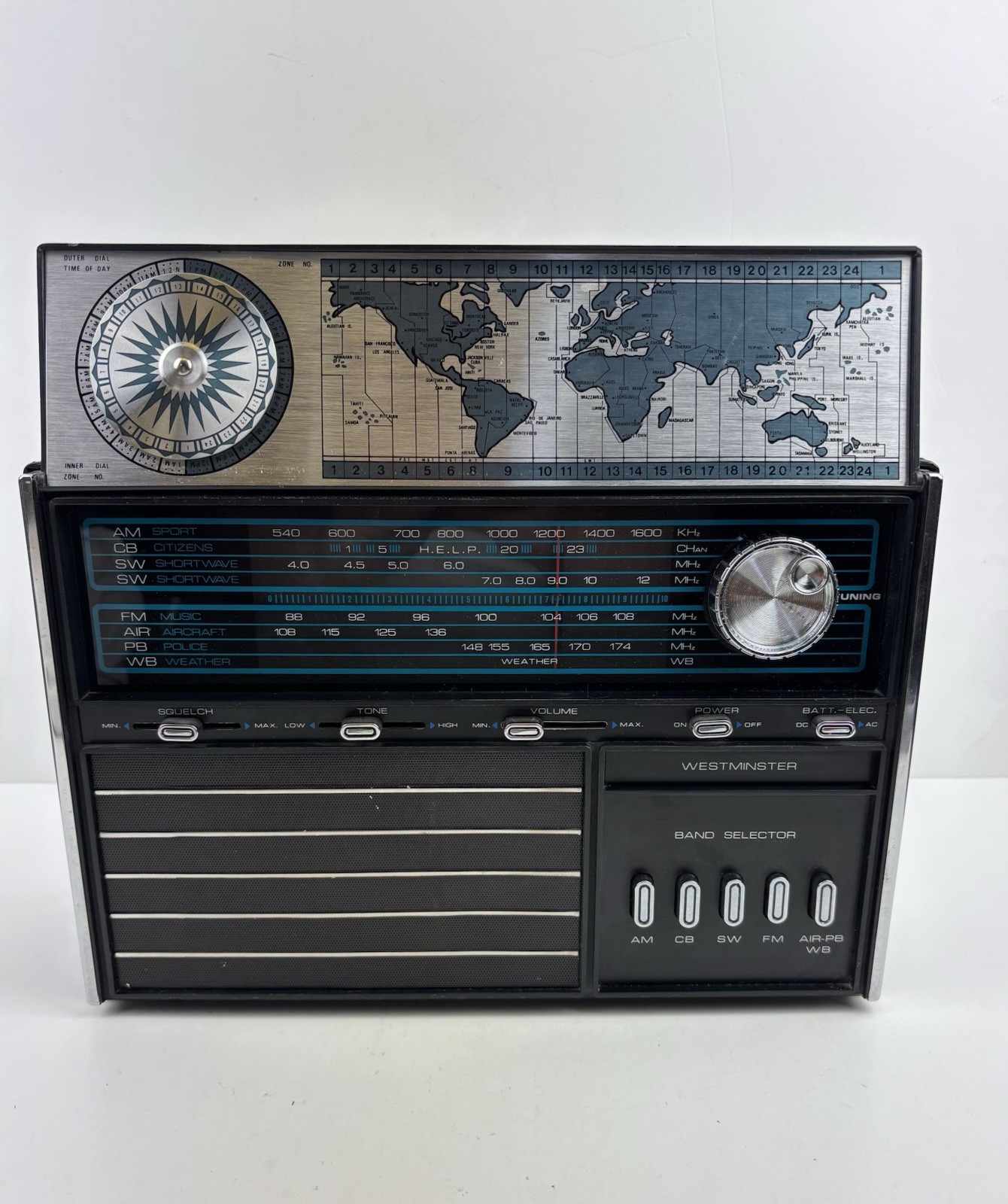 Vintage Westminster Model 1425 AM FM SW CB Air Weather Band Radio, Hong Kong