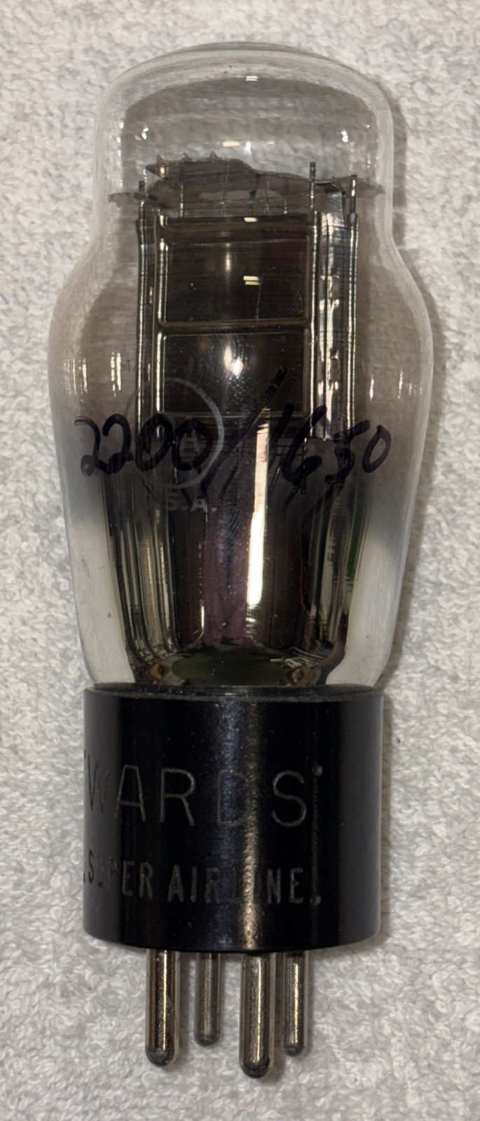 Wards Super Airlines 112A Engraved Base Vacuum Tube Amplitrex Tested NOS 106% Gm
