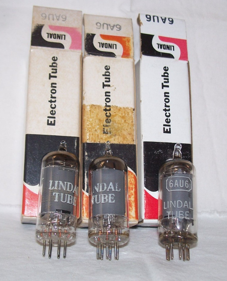 Lot of (3) NOS Lindal 6AU6 6AU6A radio tubes in original boxes,tested great!