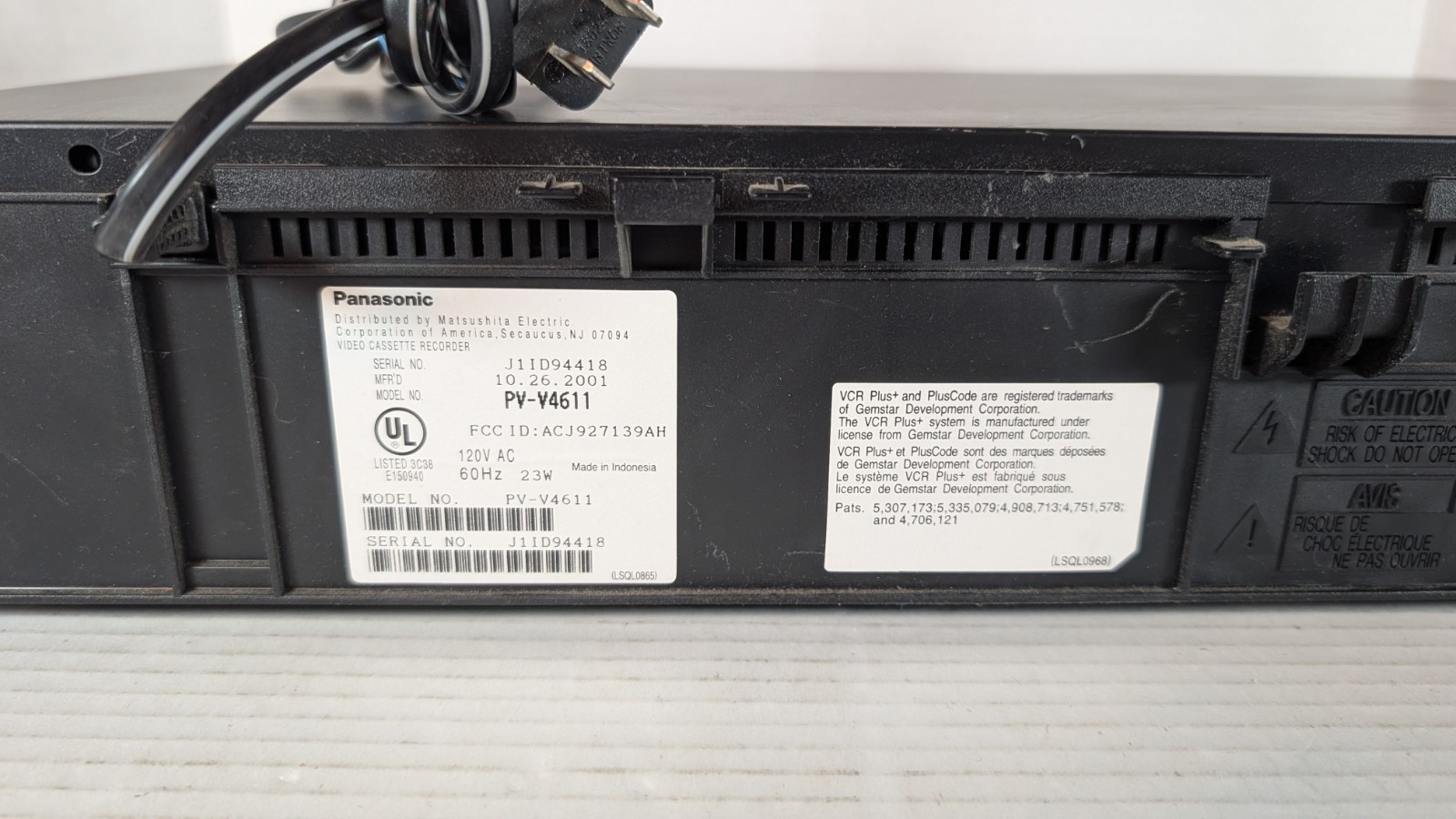 PANASONIC PV-V4611 VCR Plus Omnivision 4 Head Blue Line With Extra’s