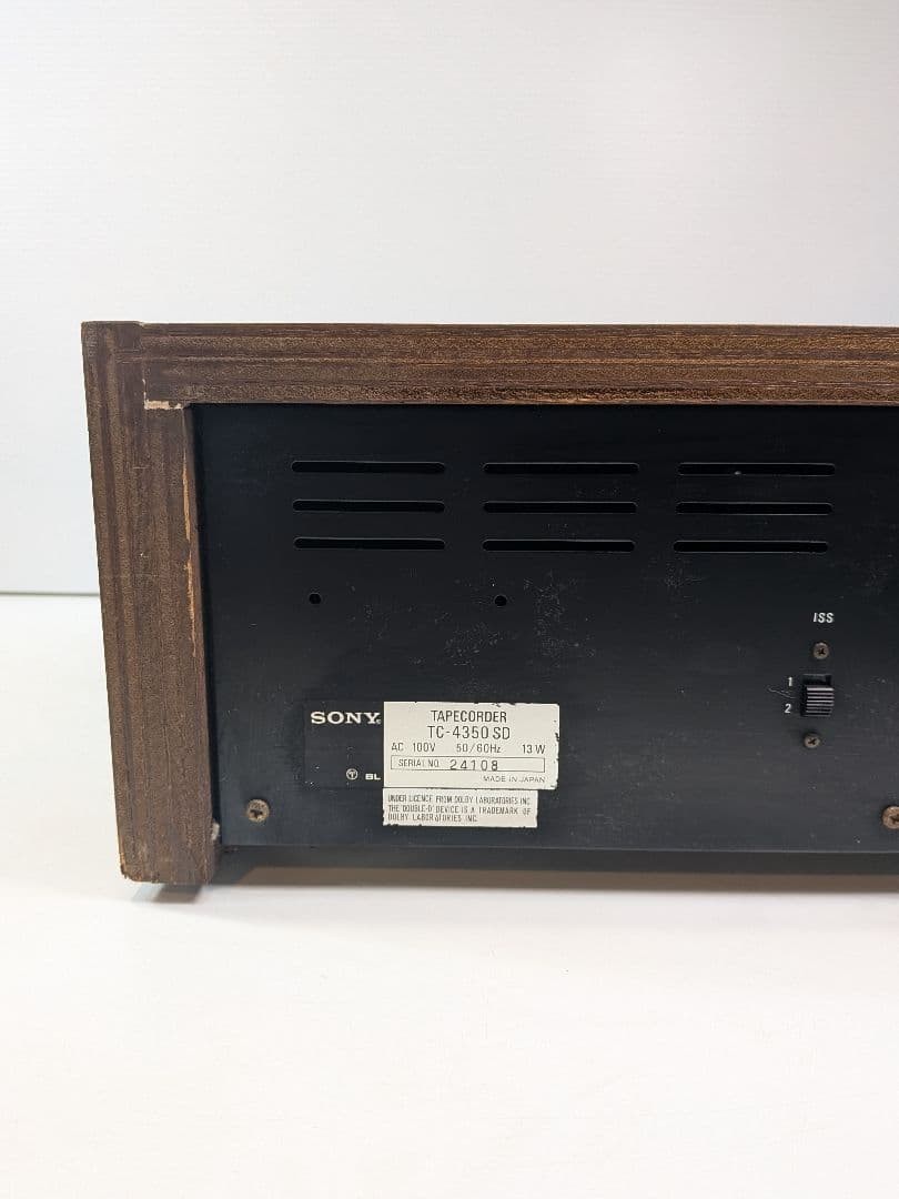 SONY TC-4350SD Stereo Cassette Deck Wood Grain Cabinet VU Meter Illuminated