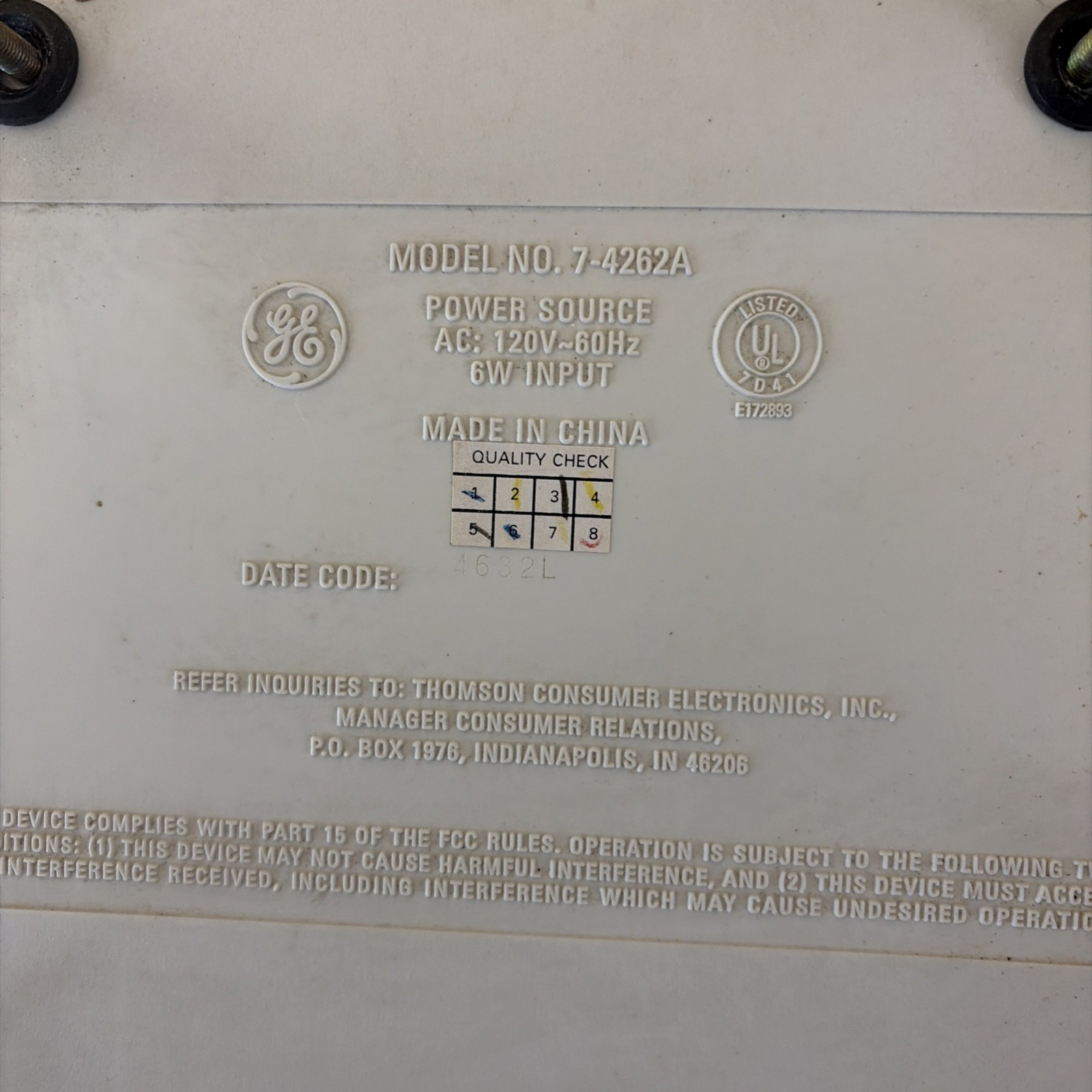 GE Spacemaker Radio Cassette Player Model 7-4275A Under Cabinet Mount w/Cassette