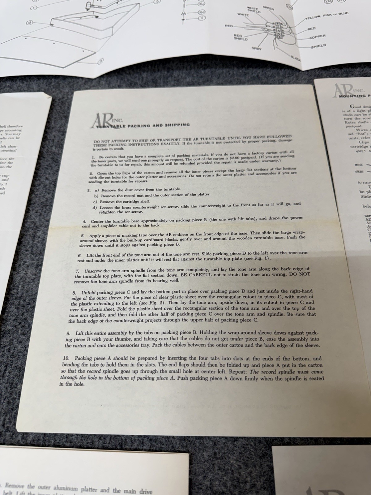 ⭐️Original Acoustic Research AR-XA Turntable Service & Instruction Manual +More