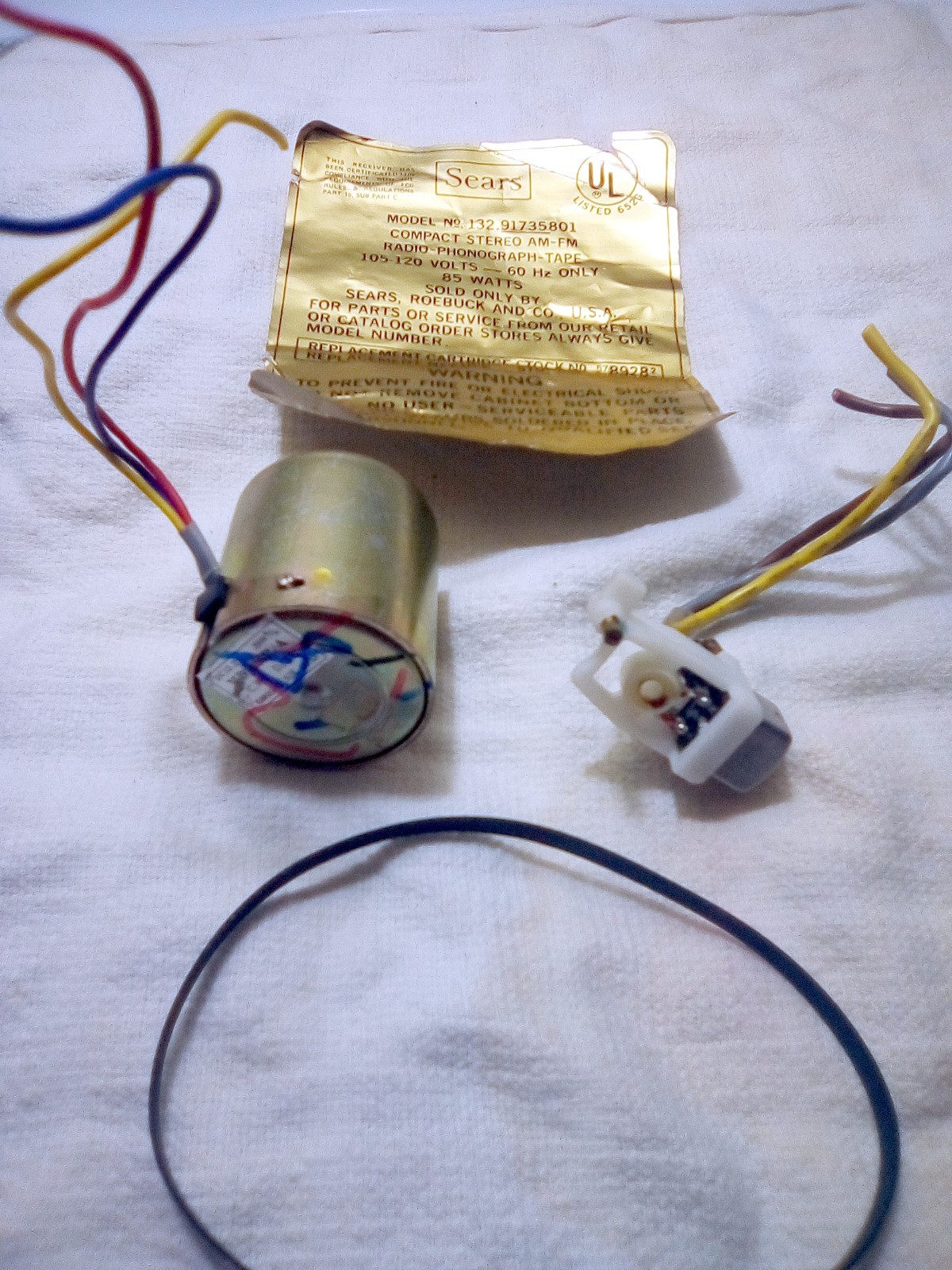 THE MOTOR,REC/PLAY HEAD & BAND PARTS FOR THE SEARS 8 TRACK RECORDER 13291735801