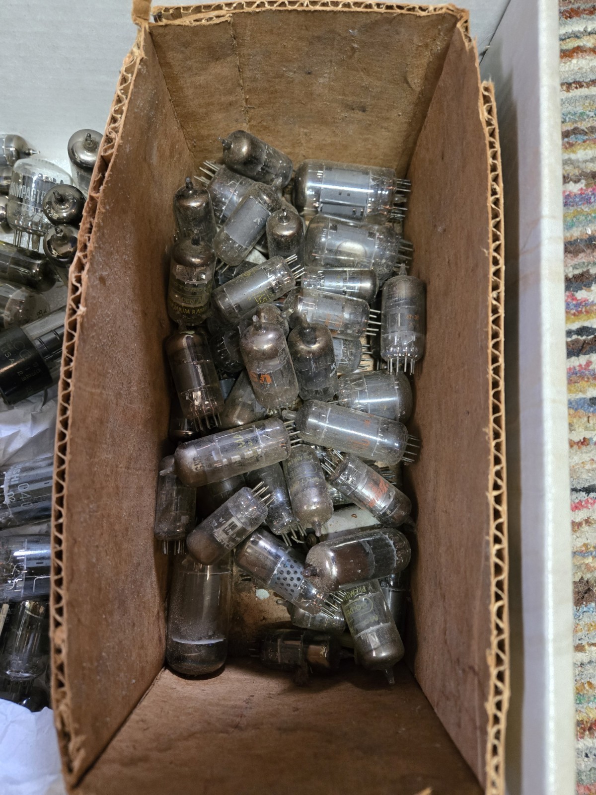 Lot of over 50 Vintage Vacuum Tubes Assorted Sizes AS IS Untested