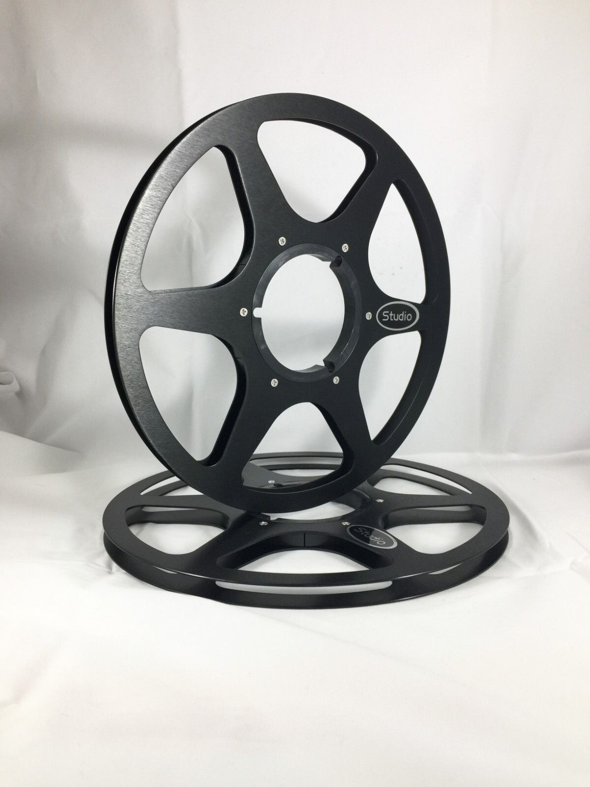 ONE PAIR New 10.5″ Anodized Aluminum metal Reels Black
