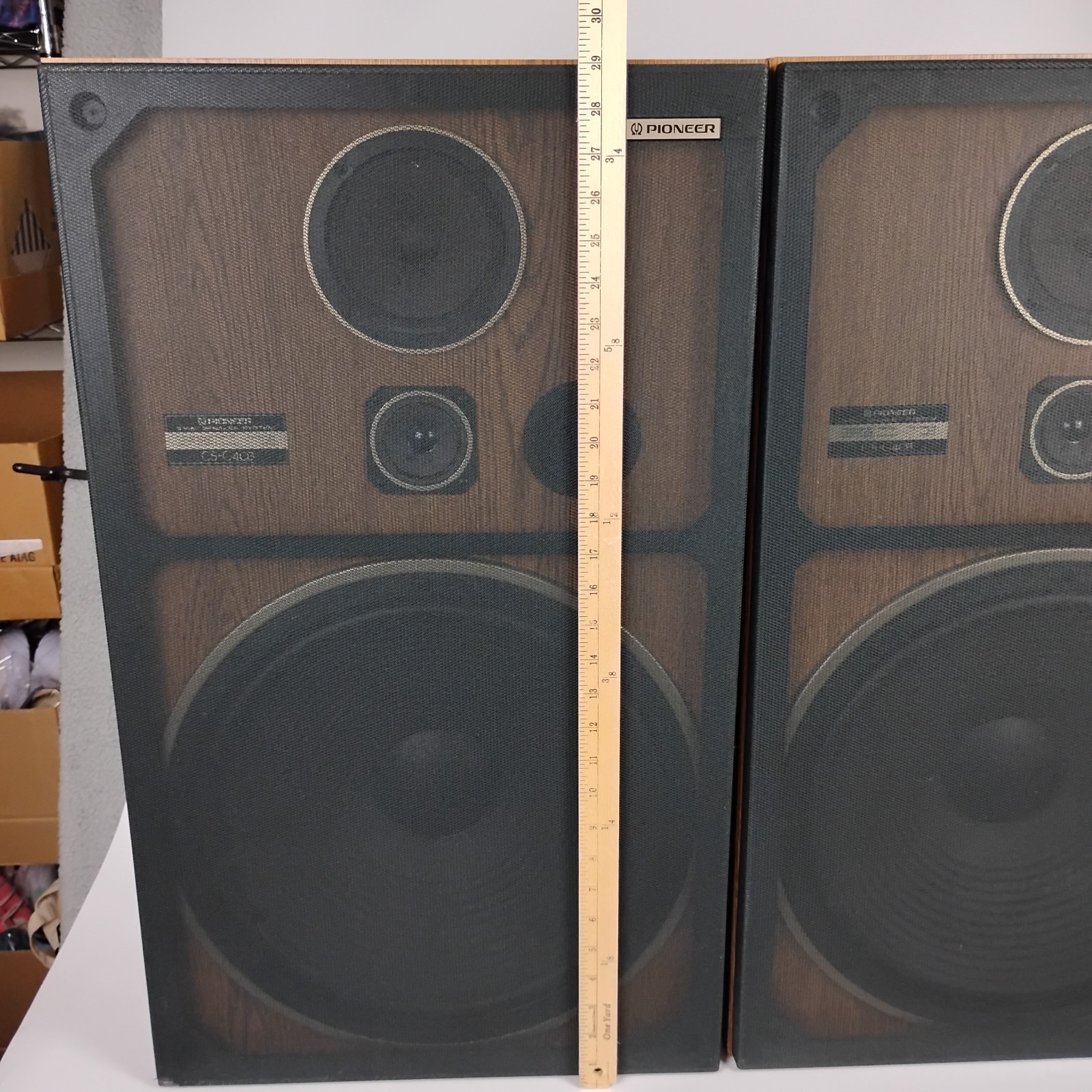 Pioneer CS-G403 Vintage 3-Way Floor Stereo Speakers Pair 15″ Woofers Made In USA