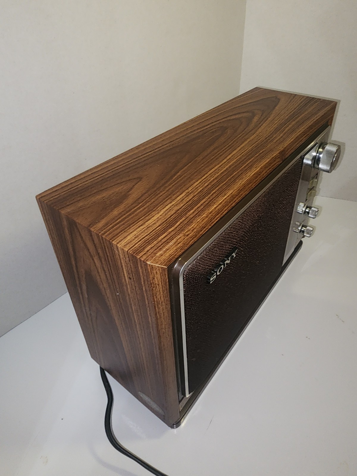 VTG Vintage 1980s SONY ICF-9740W AM/FM Tabletop Radio Wood TESTED WORKS