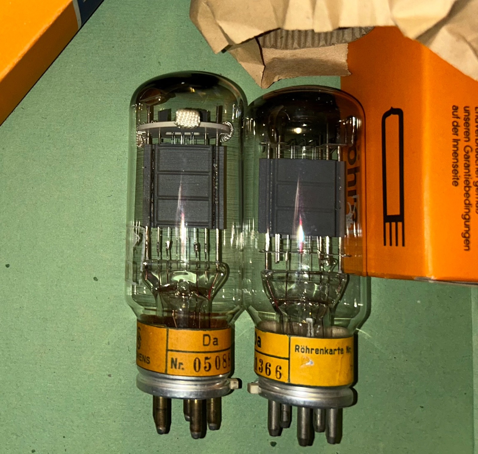 Siemens Da Power triodes Pair, Perfect