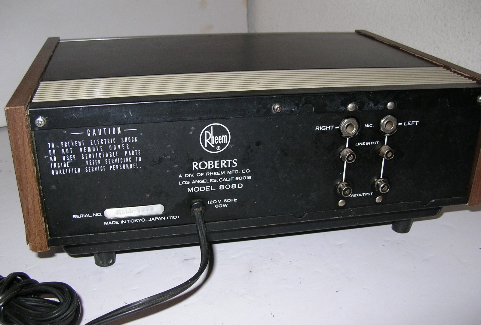 Rheem Roberts 8 Track Player Model 808D AS IS – LIke AKAI CR80d Equivalent
