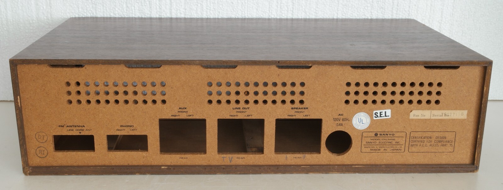 Sanyo DXL5486 4 Channel Stereo Receiver Wood Cabinet/Case