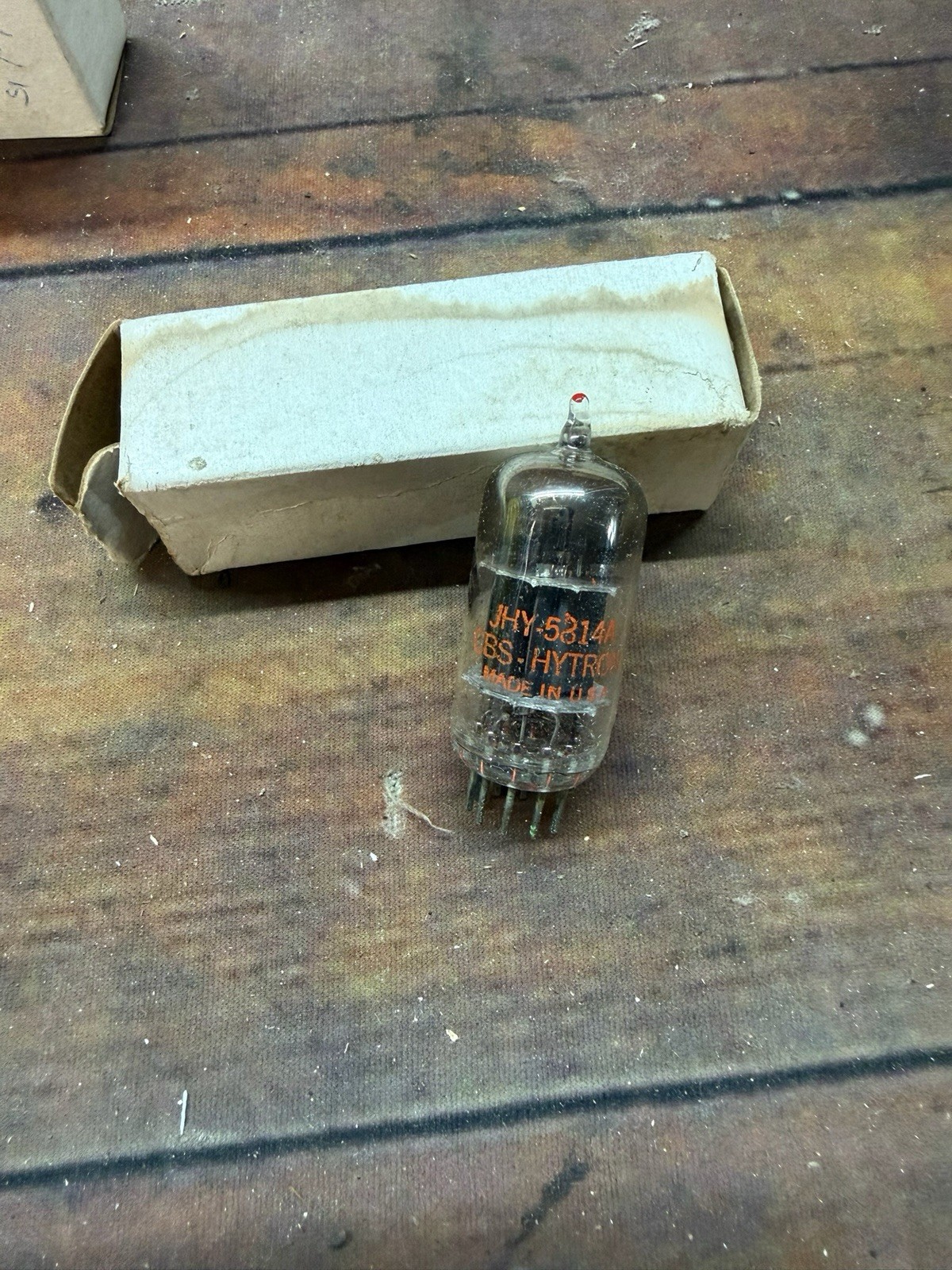 CBS Hytron 5814A Vacuum Tube USA 12AU7 Type NOS Vintage Pre 1950 Black Inside
