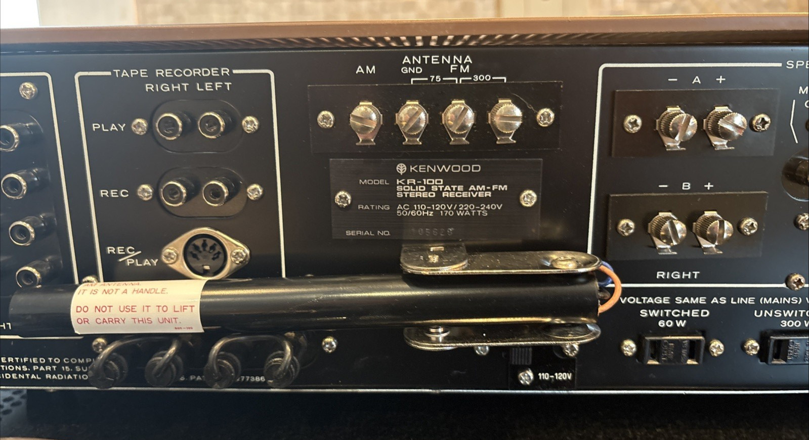 Kenwood KR-100 AM/FM Stereo Receiver 33 WPC Open Box Perfect Working Condition