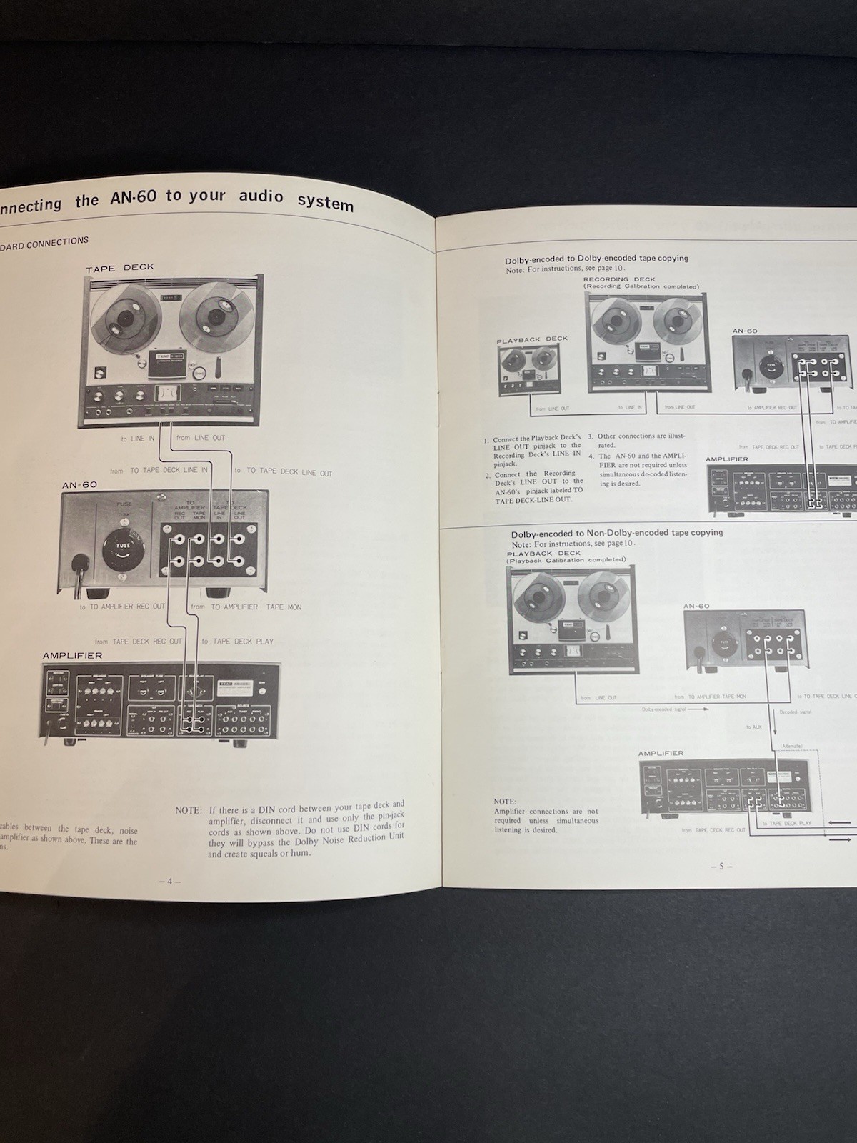 Vintage Original TEAC AN-60 Noise Reduction Unit Instruction Manual