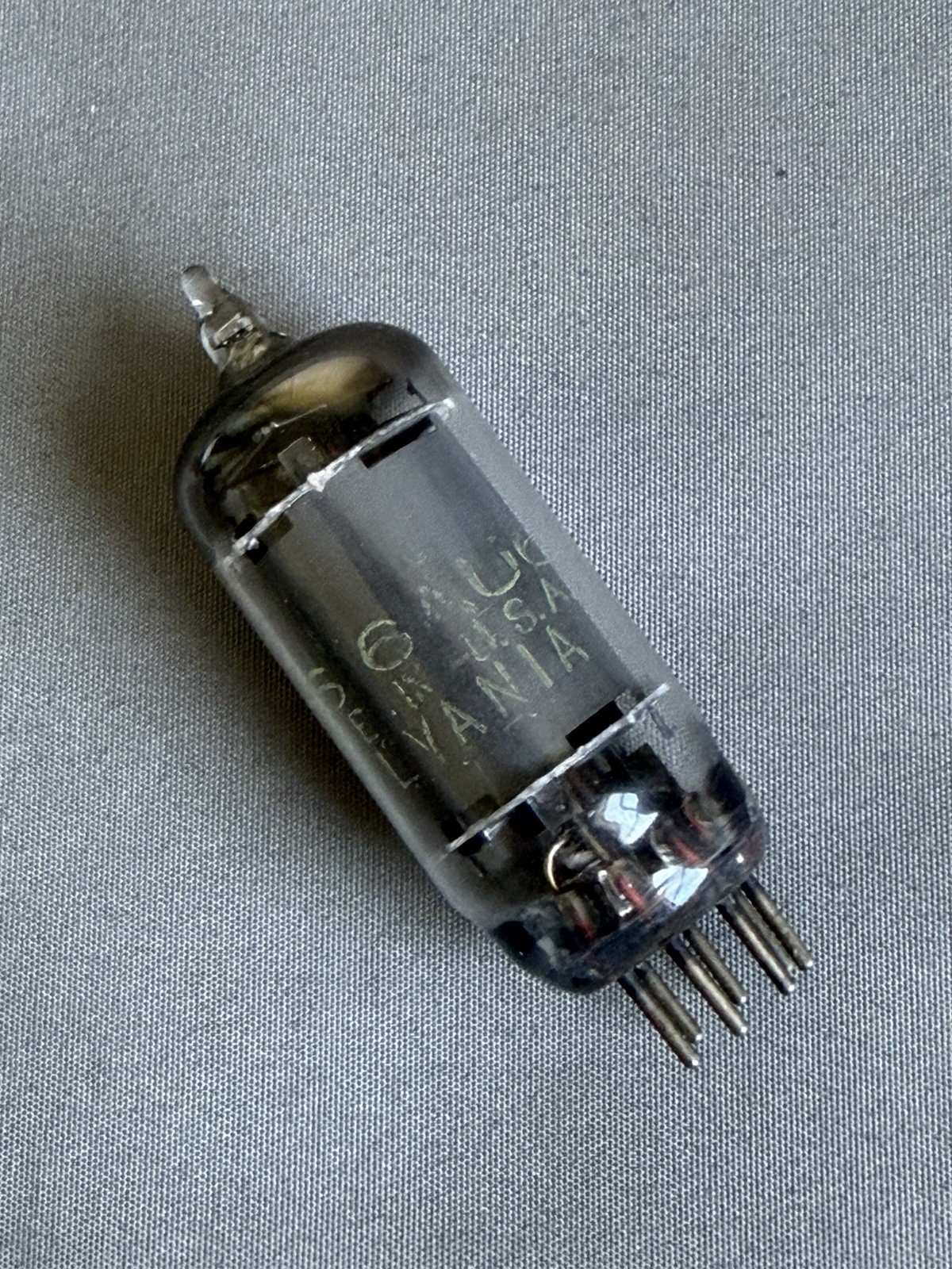 1950s JHS Sylvania 6AU6 tube Black Plate Mil Spec