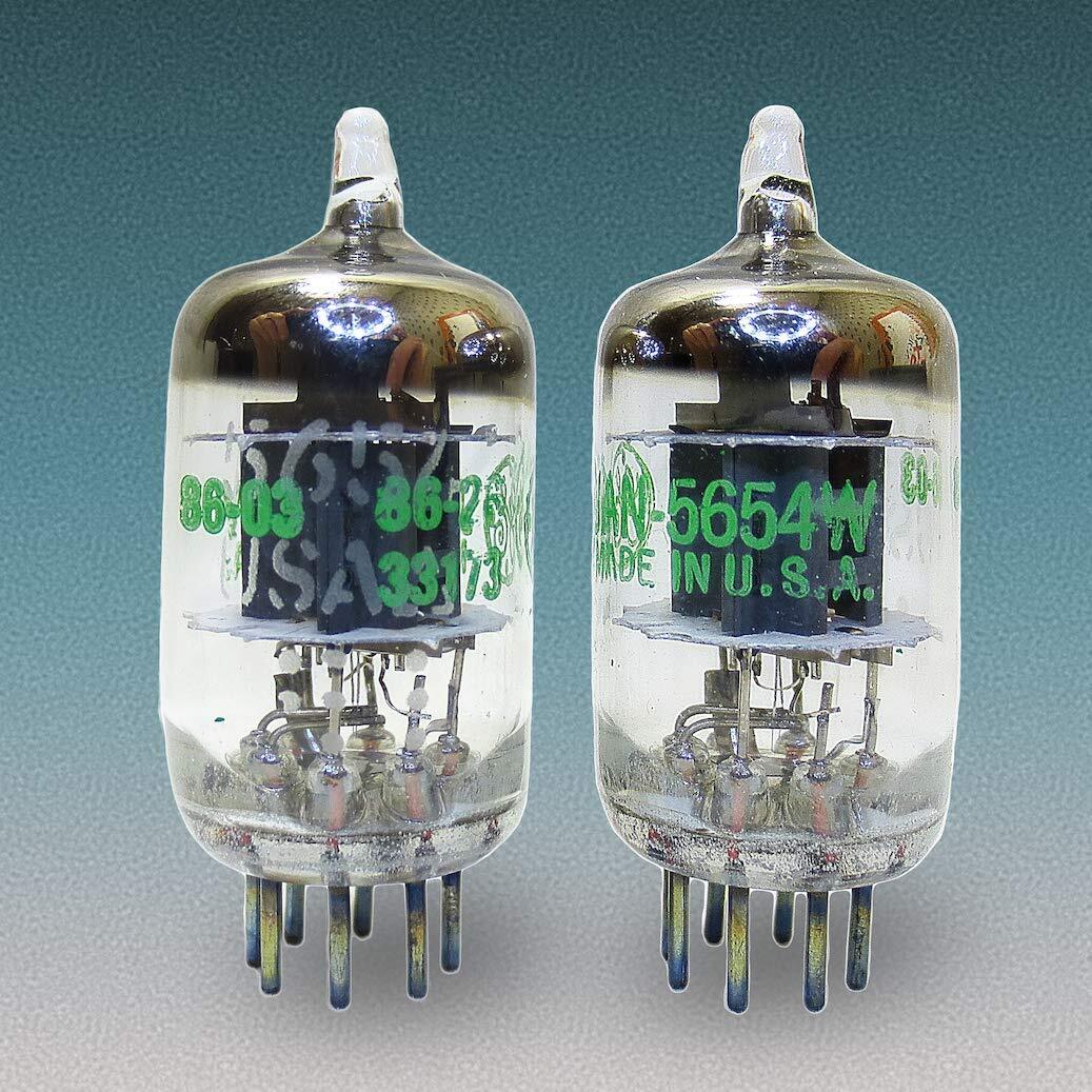 – Tested/Matched Pair 2 Tubes 7-Pin JAN 5654W Fully-Tested Vacuum Tubes – Upg…