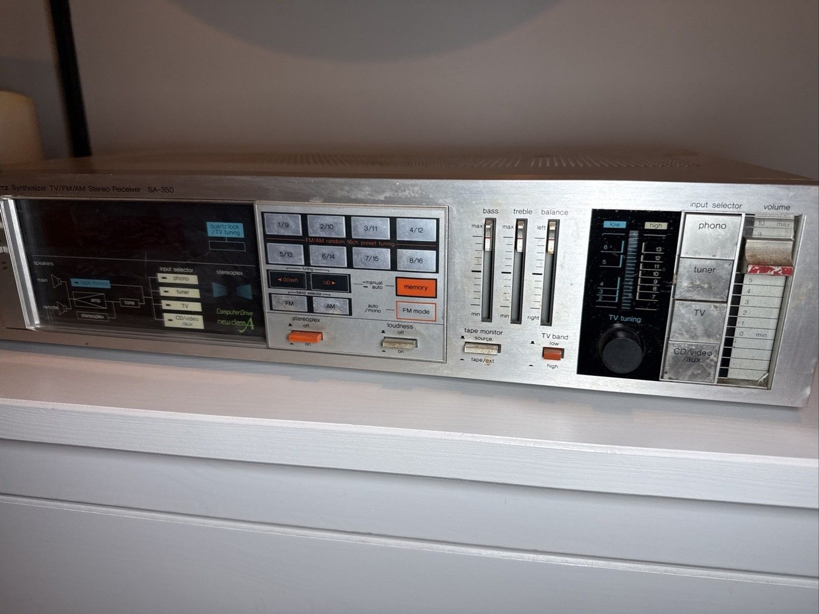 Technics SA-350 Quartz Synthesizer TV/FM/AM Stereo Receiver — Working