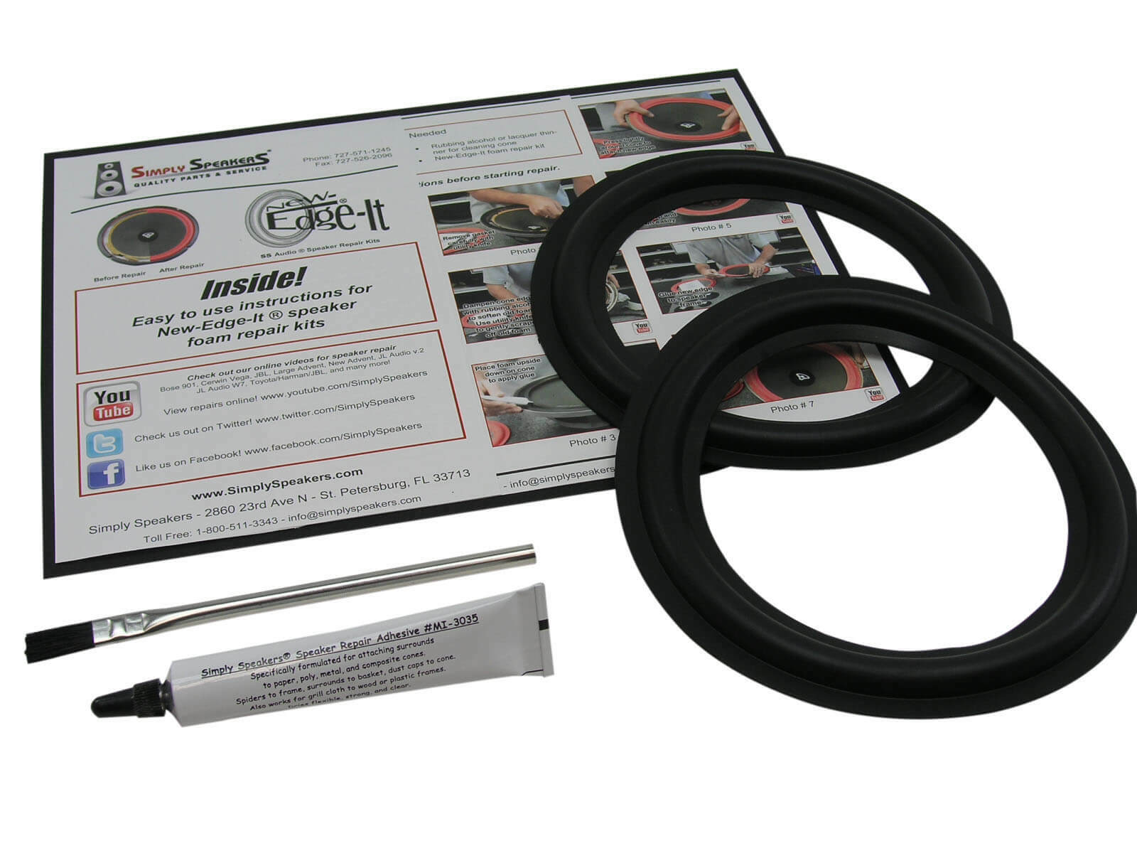 7″ Rubber Edge Speaker Repair Kit RSK-7A (PAIR)