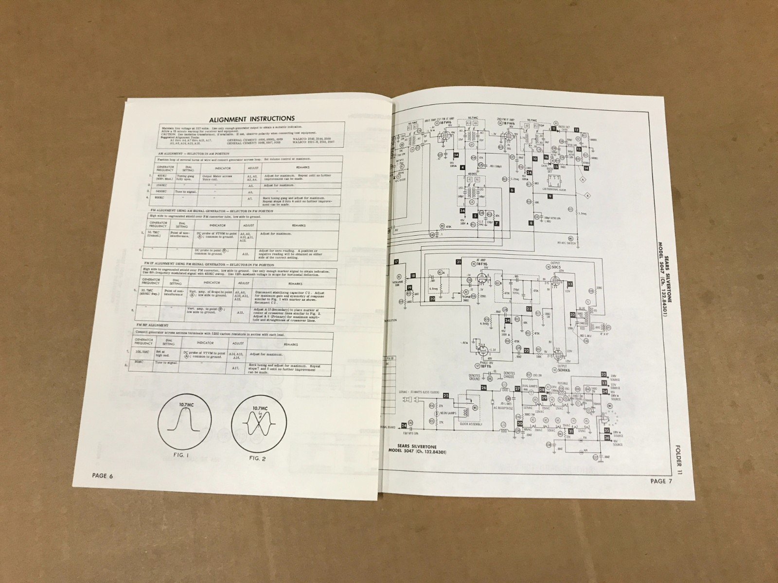 Vintage Photofact Folder – 774-11 – Sears Silvertone 8-Tube AM/FM Receiver,#5047