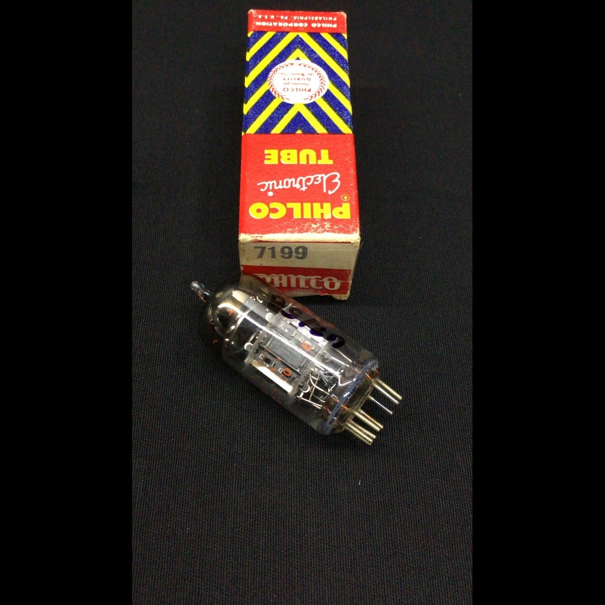 PHILCO 7199 (RCA) Black Plate O Getter Audio Vacuum Tube DYNACO Tested 4.9296