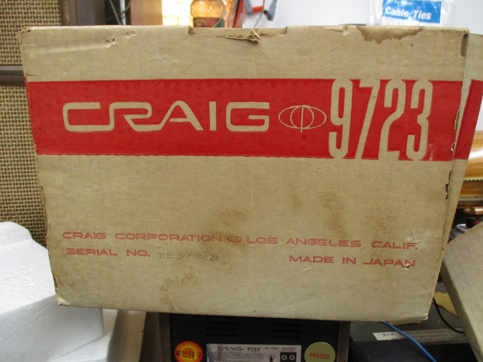 Vintage Craig Quick Mount Home Stereo Adaptor 9723 Original Box & Manuals