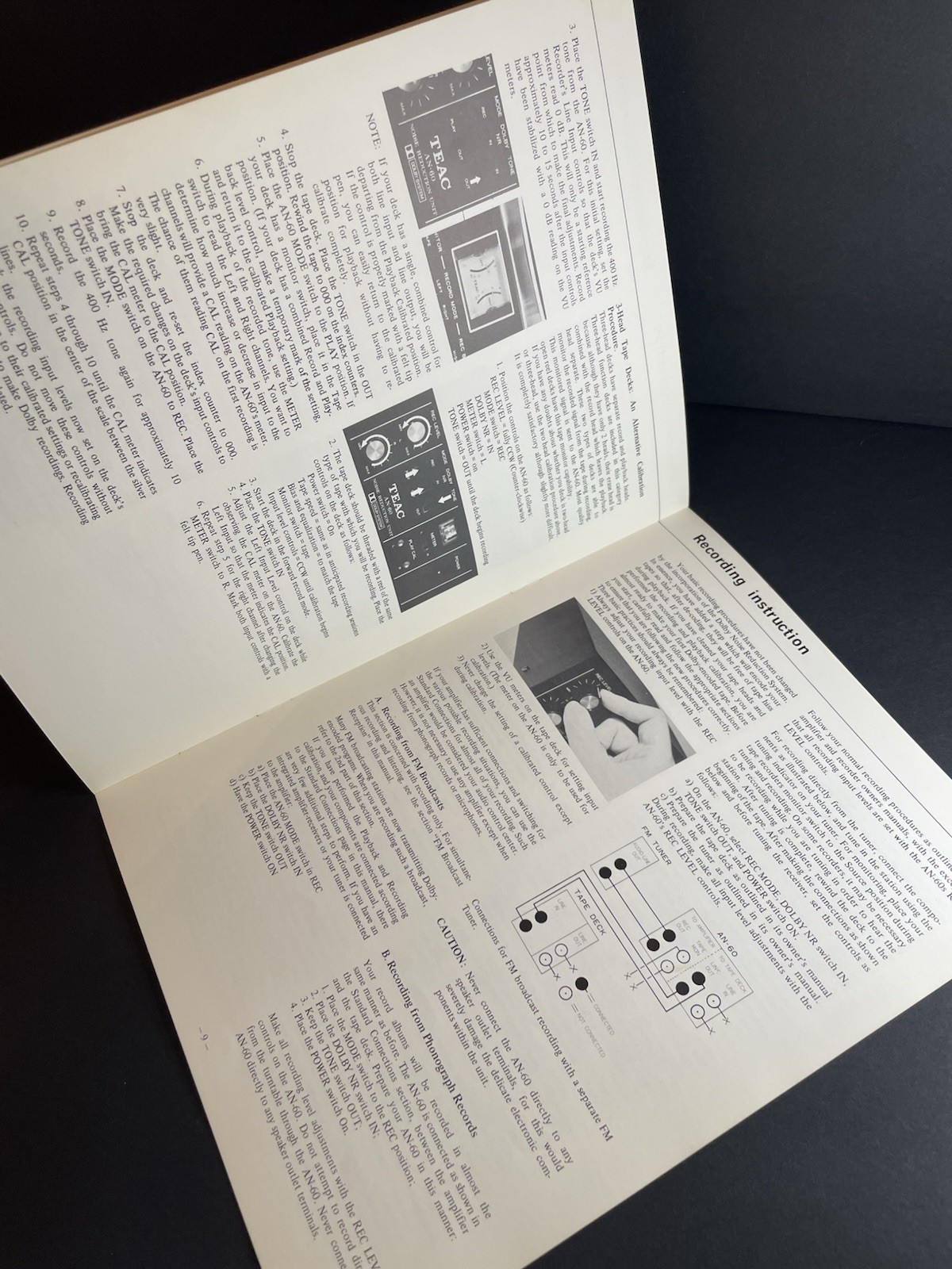 Vintage Original TEAC AN-60 Noise Reduction Unit Instruction Manual