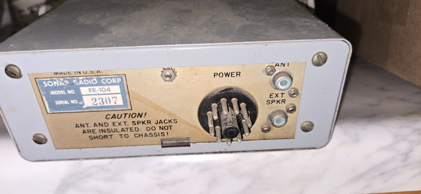 Vintage Sonar Model FR -104 Scan FM Monitor Receiver powers up