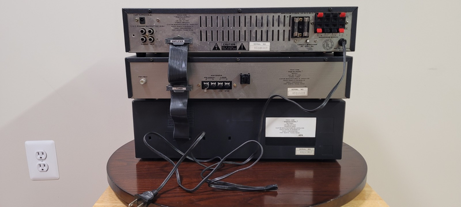 Realistic Stereo System 600 Amplifier, Tuner, Cassette Deck. Tested, Works – EXC