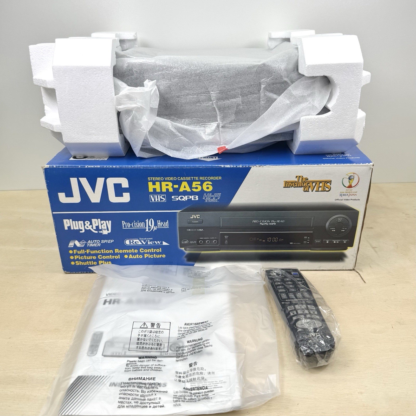 JVC Pro-cision 19u Head Plug & Play VCR VHS 4 HEAD HR-A56 – BRAND NEW!
