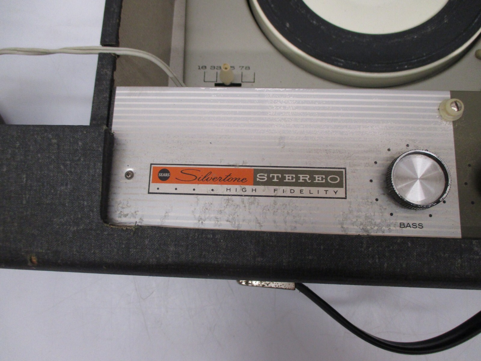 Vtg Sears Silvertone Stereo 3274 Portable Record Player 4 Speed & 2 Speakers