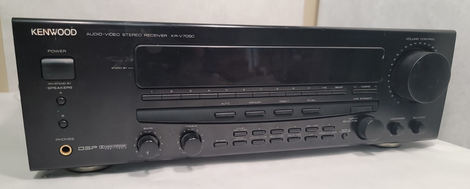 KENWOOD KR-V7050 AV Stereo Receiver Pro Logic 100W Tested NO REMOTE