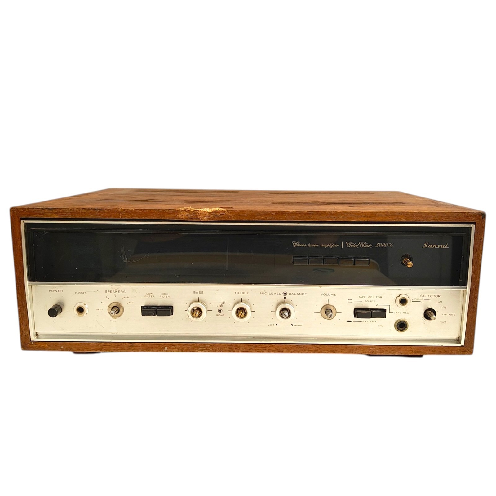 Sansui 5000X Stereo Receiver Wood Vintage Powers On Untested