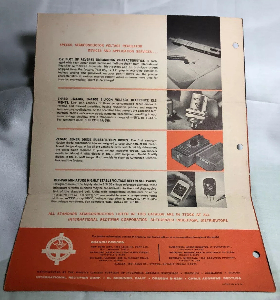 Diode And Rectifier Data Sheets Late 1950’s