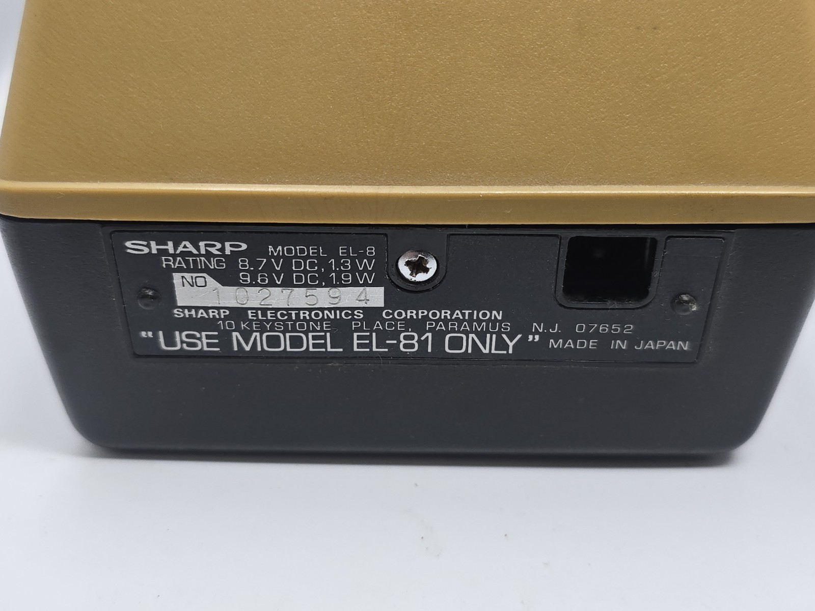 Vintage Sharp EL-8 Calculator Comes With EL-81 Power Supply Read Description